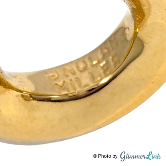 Vintage Nolan Miller Glamour Collection Gold Tone Rhinestone Hoop Earrings 1990s - Picture 9 of 11